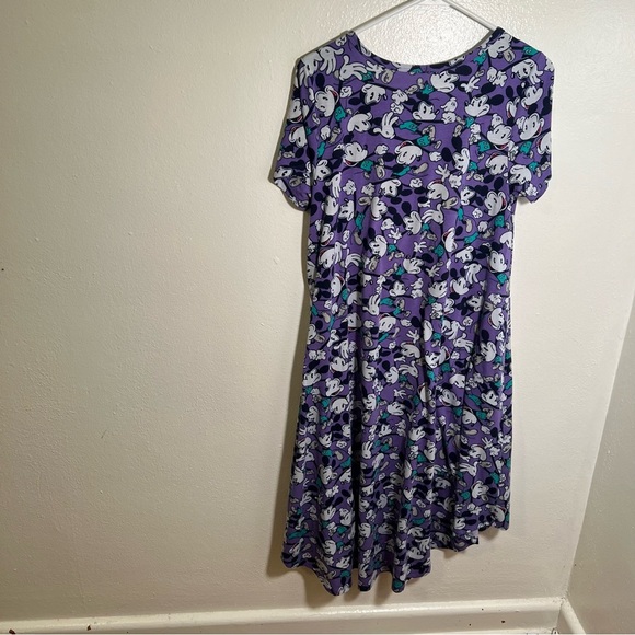 Lularoe Carly T-Shirt Dress Purple Mickey Mouse XS - Picture 5 of 9